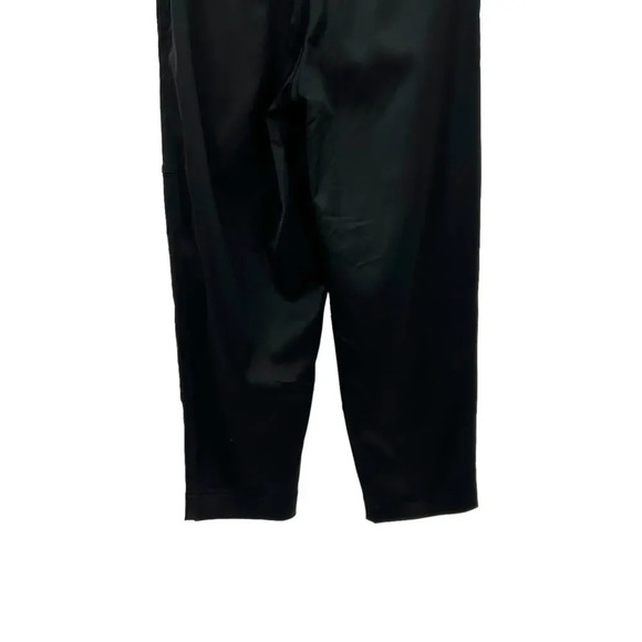 Aritzia Babaton Belted Pleat Pant Trouser Cropped Stretch Satin Black Size 2 - Picture 10 of 13